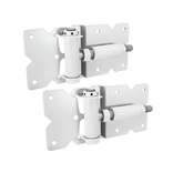 White HAMPTONS STAINLESS STEEL ADJ GATE HINGE PAIR, 7 year Warranty